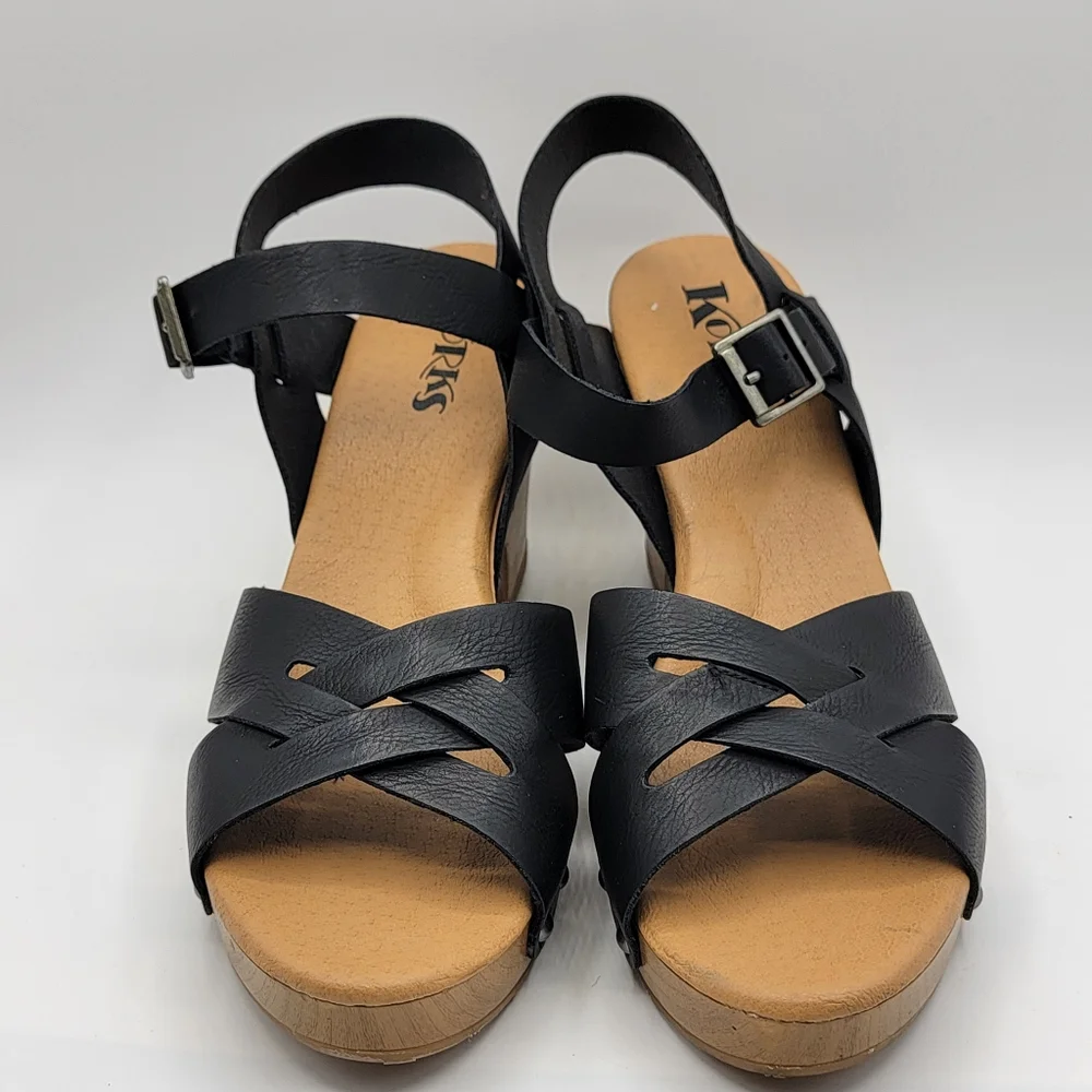 Kork-Ease Women's Black Sandals SIZE 10M. #1472‎